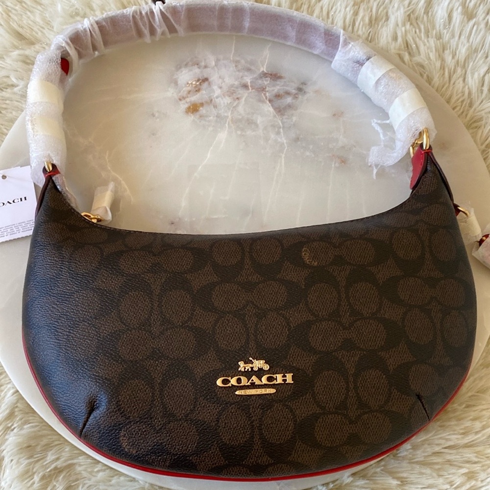 NWT Coach Payton Hobo Brown Signature Shoulder Bag - Picture 9 of 12